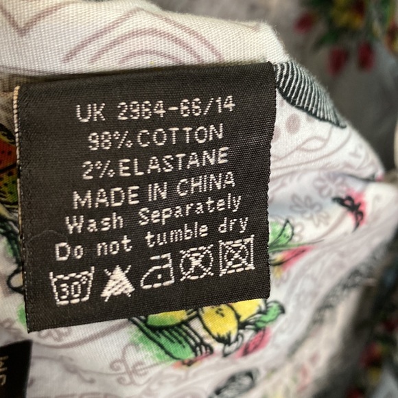 Hell Bunny Floral Skeleton Summer Mini Pin-up Dress S/M - Picture 8 of 9